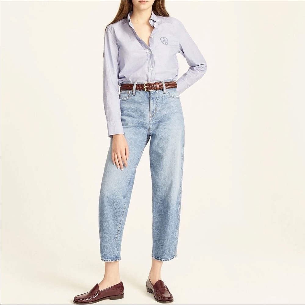 J Crew High Rise Peggy Tapered Jean in Delancey Wash Size 29